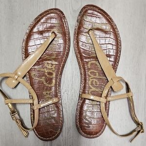 Sam Edelman Tan Crocodile Pattern Sandals